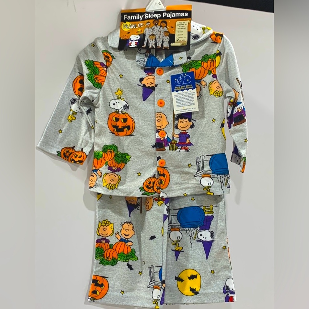 🎃NWT PEANUTS HALLOWEEN PAJAMAS UNISEX 2 PIECE SET